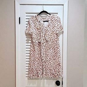Brown and White Cow Print Dress